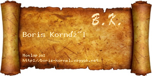 Boris Kornél névjegykártya