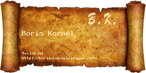 Boris Kornél névjegykártya